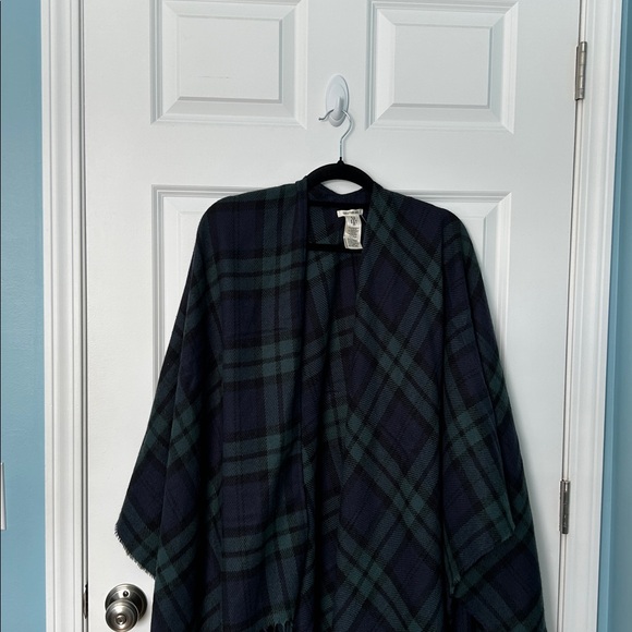 Goodthreads Fringe Ruanna Wrap Plaid | Plaid Fringe Wrap | Fringe Shawl - Picture 5 of 7